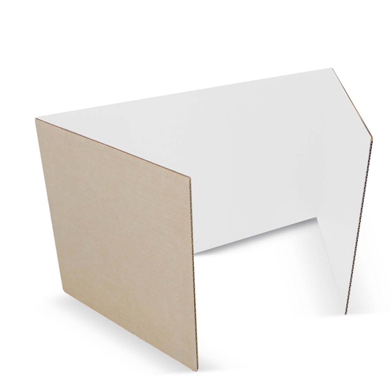 Flipside Products Office, School Classroom Desk Divider 18" x 48" White Corrugated Study Carrel - Pack of 12